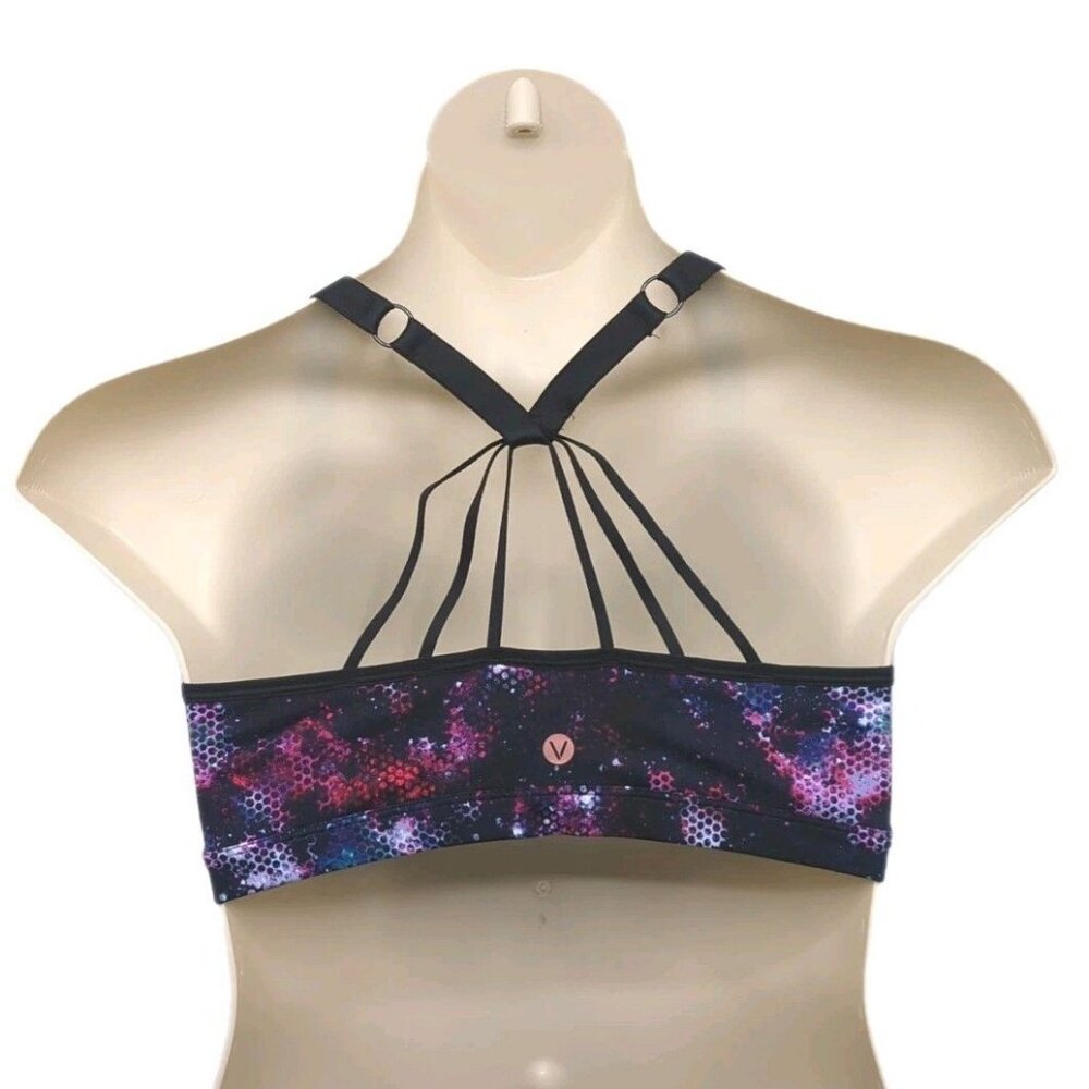 Livi Active Sport Bra No Wire Soft Cup Multi Color Print Strappy X Back 14 16 XL - Picture 5 of 10